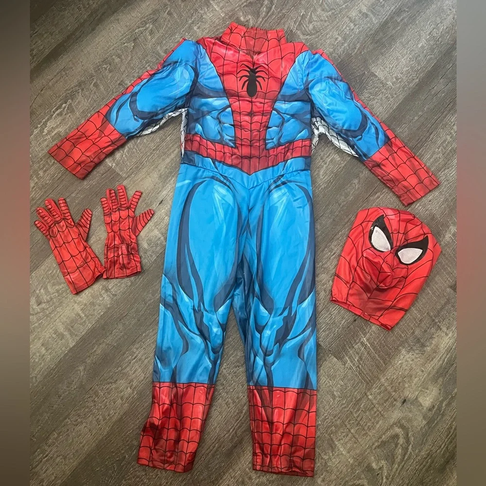 Marvel Spider-Man Blue and Red Muscle Kids Costume - Picture 2 of 10